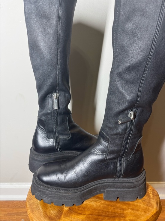 Zara Women’s Knee-High boots with a Treaded Lug Sole with side zipper 36/6 - Picture 8 of 11